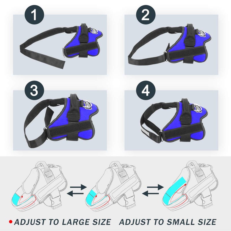 Bolux Dog Harness, No-Pull Reflective Dog Vest, Breathable Adjustable Pet Harness with Handle for Outdoor Walking - No More Pulling, Tugging or Choking (Blue, XL) - Image 3
